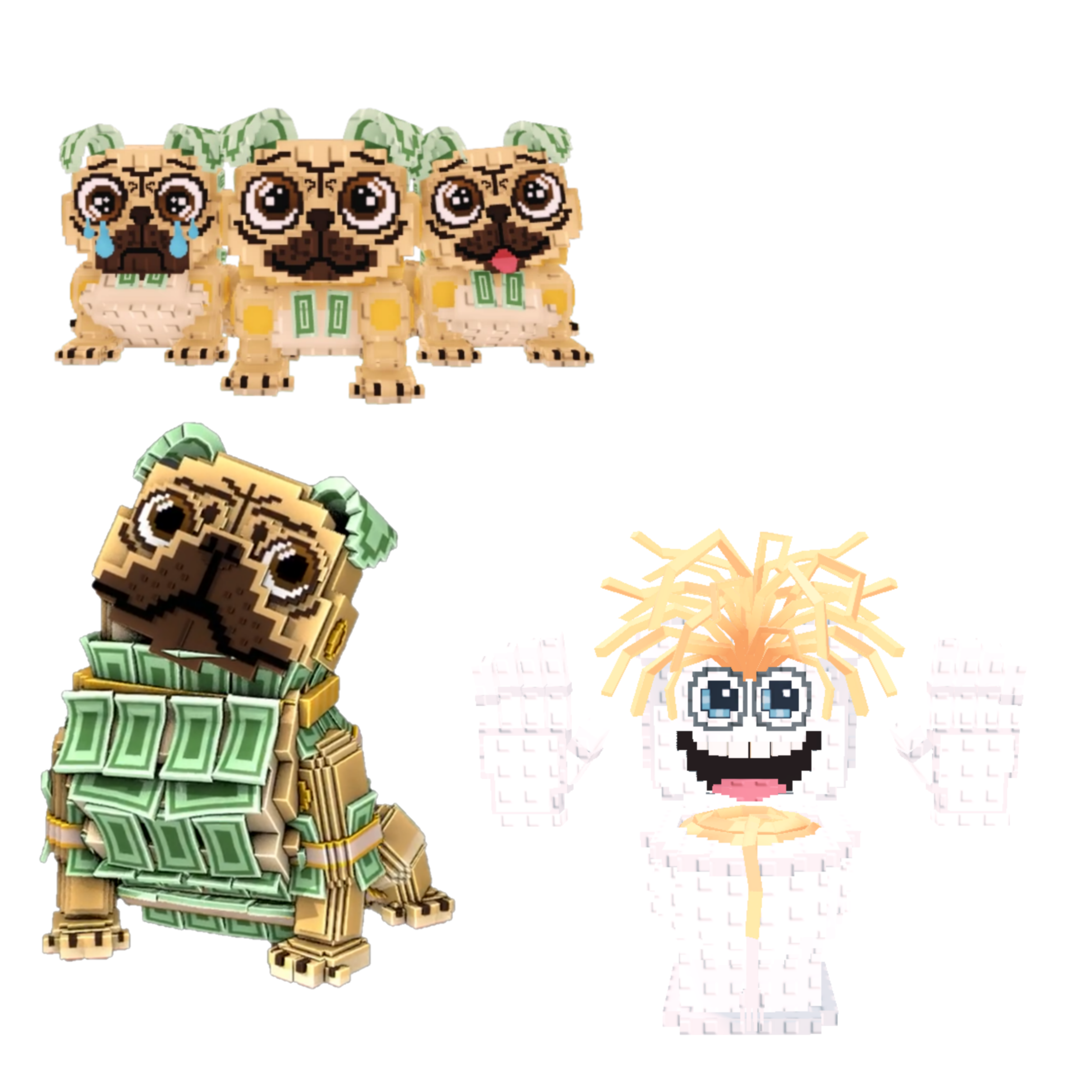 [BUNDLE] - 🤔 1x Los Puggies 🤔 1x Spaghetti Tualetti  🤔 1x Money Money Puggy