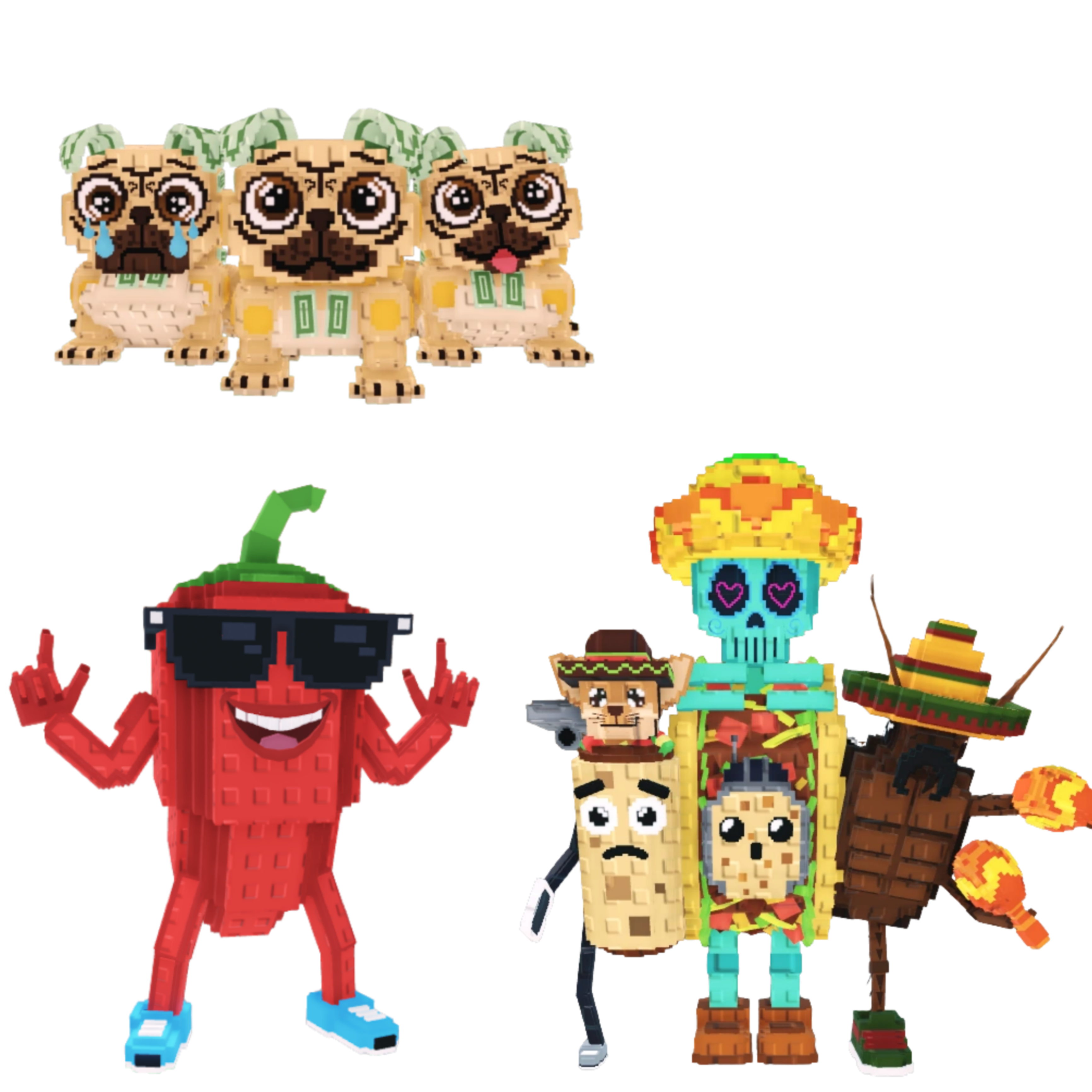 [BUNDLE] - 🙄 1x Los Puggies 🙄 1x Chillin Chili  🙄 1x La Taco Combinasion