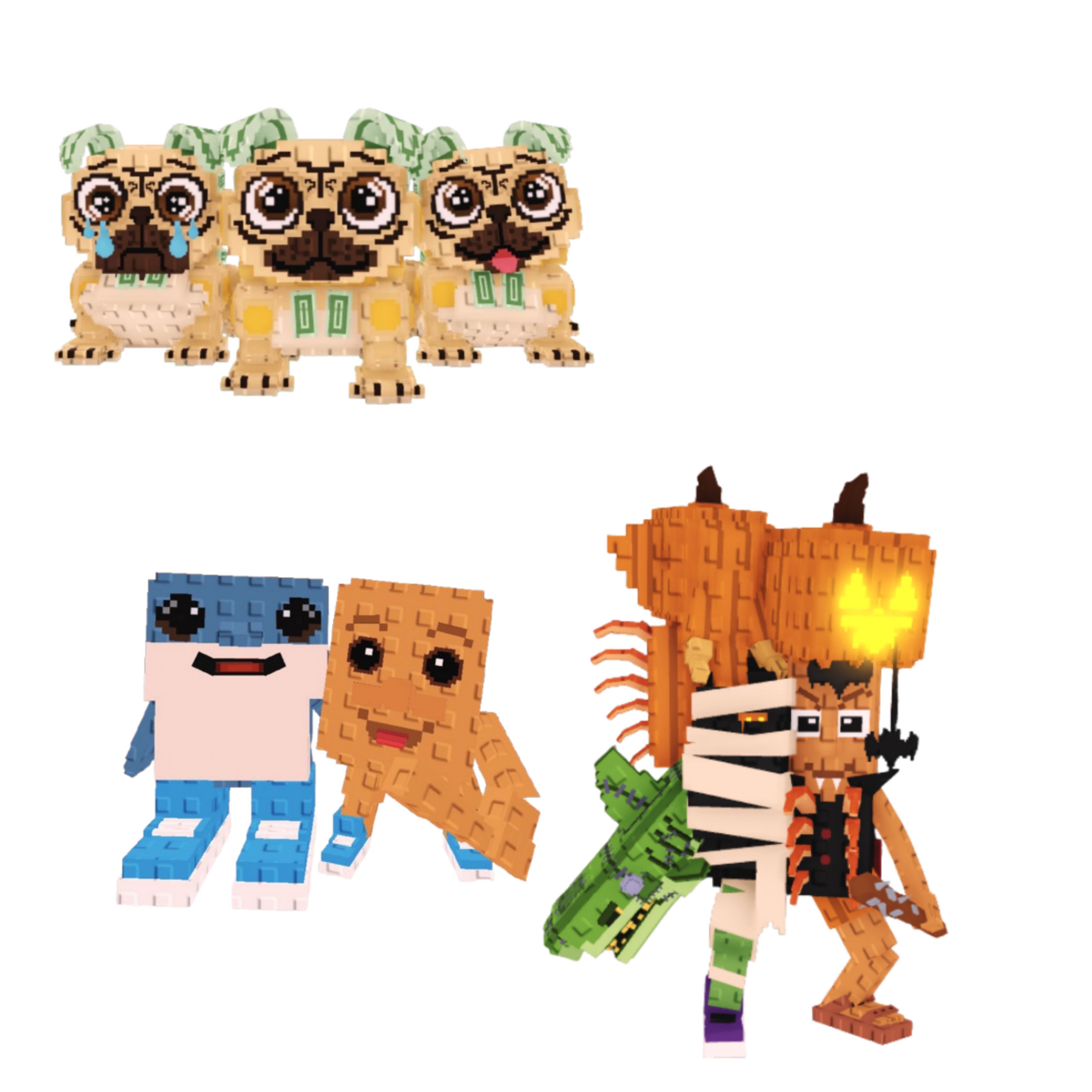 [BUNDLE] - 🤠 1x Los Puggies 🤠 1x Los Bros 🤠 1x La Spooky Grande