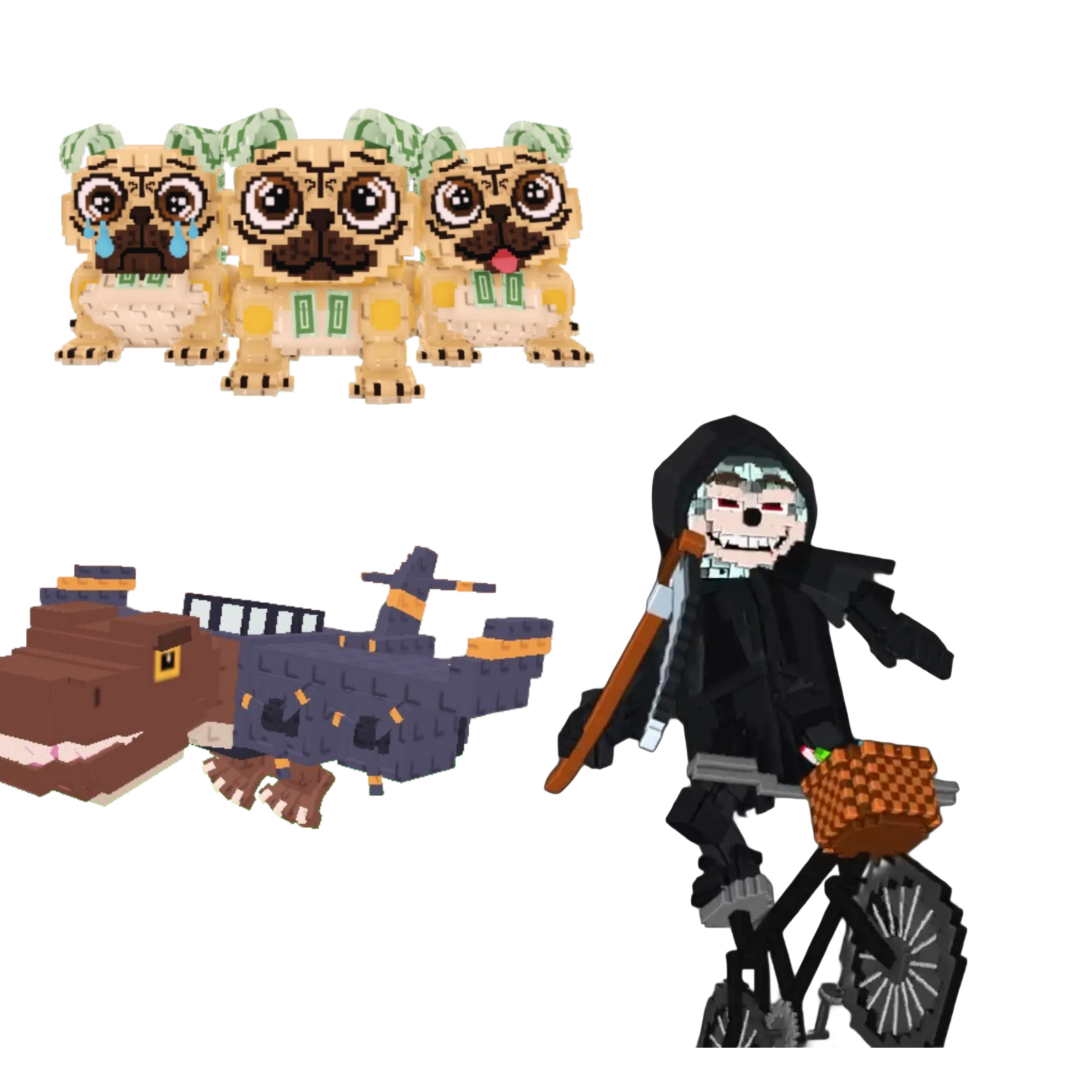 [BUNDLE] - 🥥 1x Los Puggies 🥥 1x Nuclearo Dinossauro 🥥 1x Mieteteira Bicicleteira