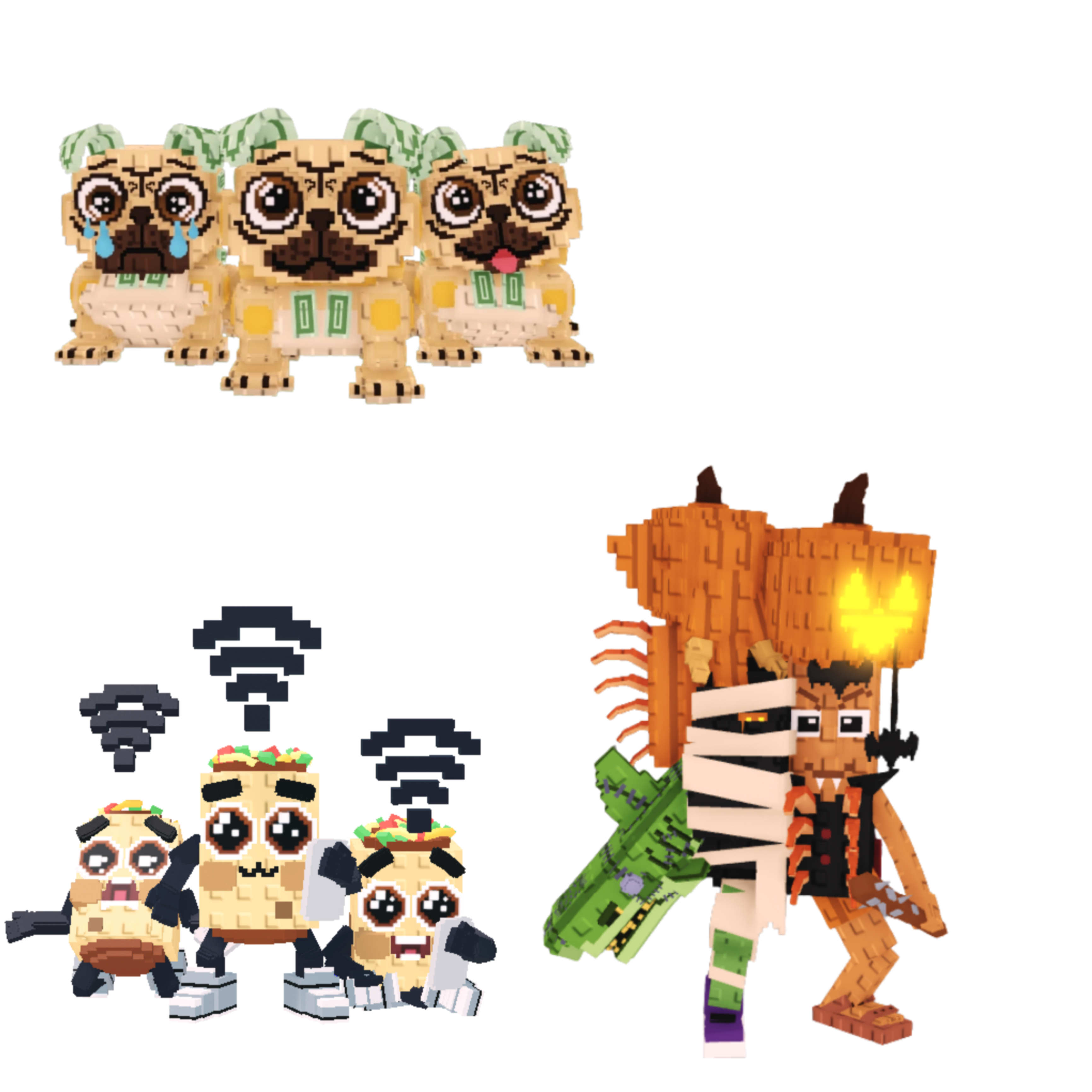 [BUNDLE] - 🧐 1x Los Puggies 🧐 1x La Spooky Grande 🧐 1x Los Nooo My Hotspotsitos