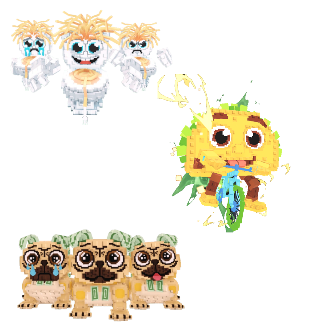 [BUNDLE] - 👾 1x Los Spaghettis 👾 1x Tacorita Bicicleta 👾 1x Los Puggies