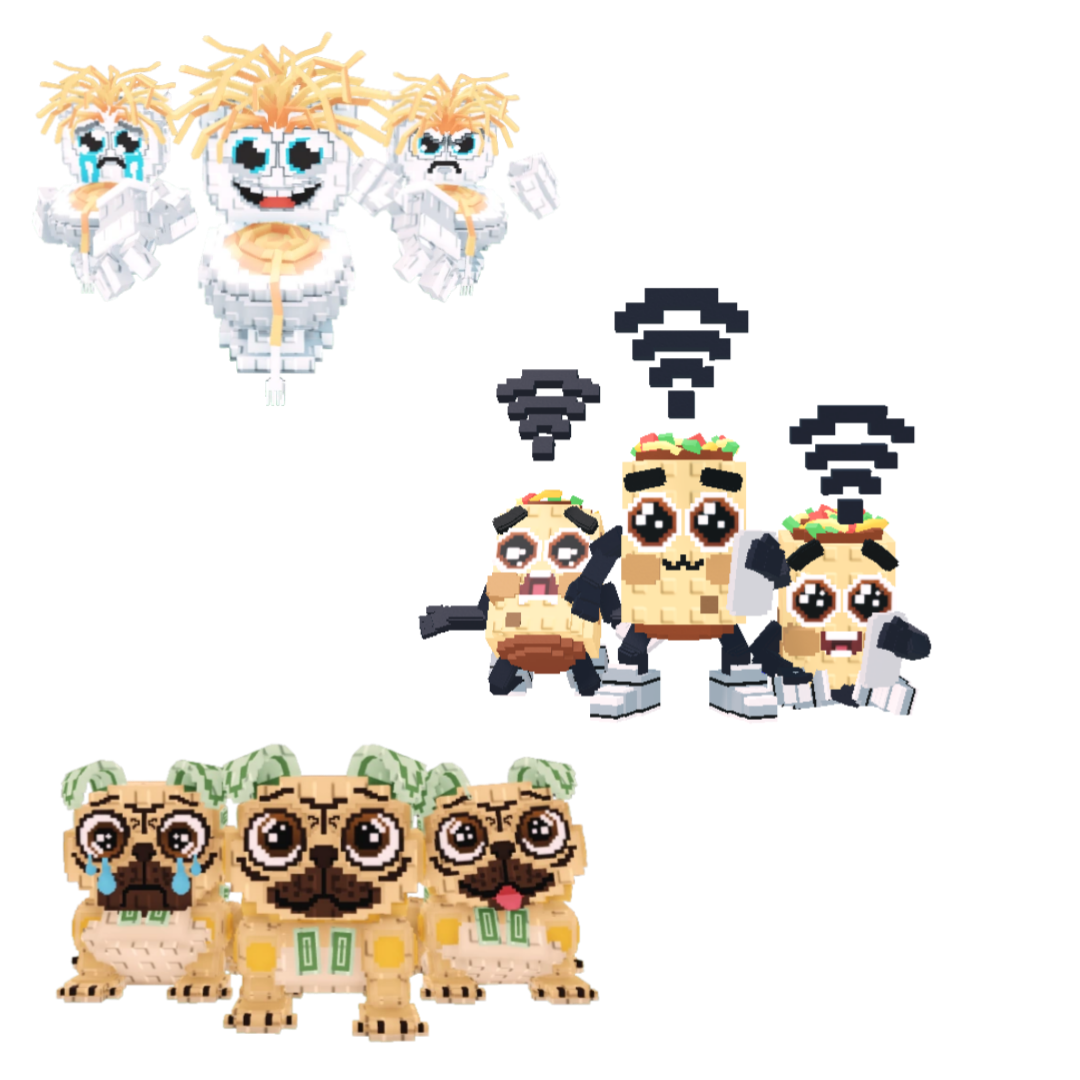 [BUNDLE] - 😻 1x Los Spaghettis 😻 1x Los Puggies 😻 1x Los Nooo My Hotspotsitos
