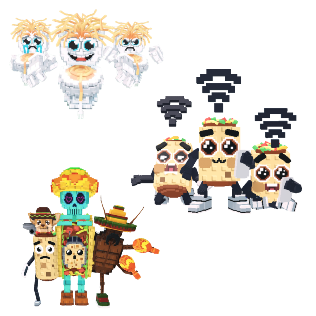 [BUNDLE] - 🐮 1x Los Spaghettis 🐮 1x La Taco Combinasion 🐮 1x Los Nooo My Hotspotsitos