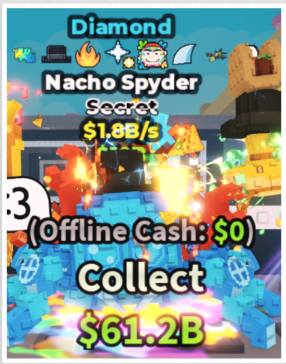 DIAMOND NACHO SPYDER 1.8B/S (8 TRAITS) – STEAL A BRAINROT – FAST DELIVERY & TRUSTED #D8NS0N