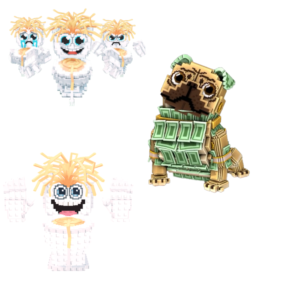 [BUNDLE] - 🐐 1x Los Spaghettis 🐐 1x Money Money Puggies 🐐 1x Spaghetti Tualetti
