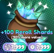 Anime Reborn - +100 Reroll Shards【7999R】