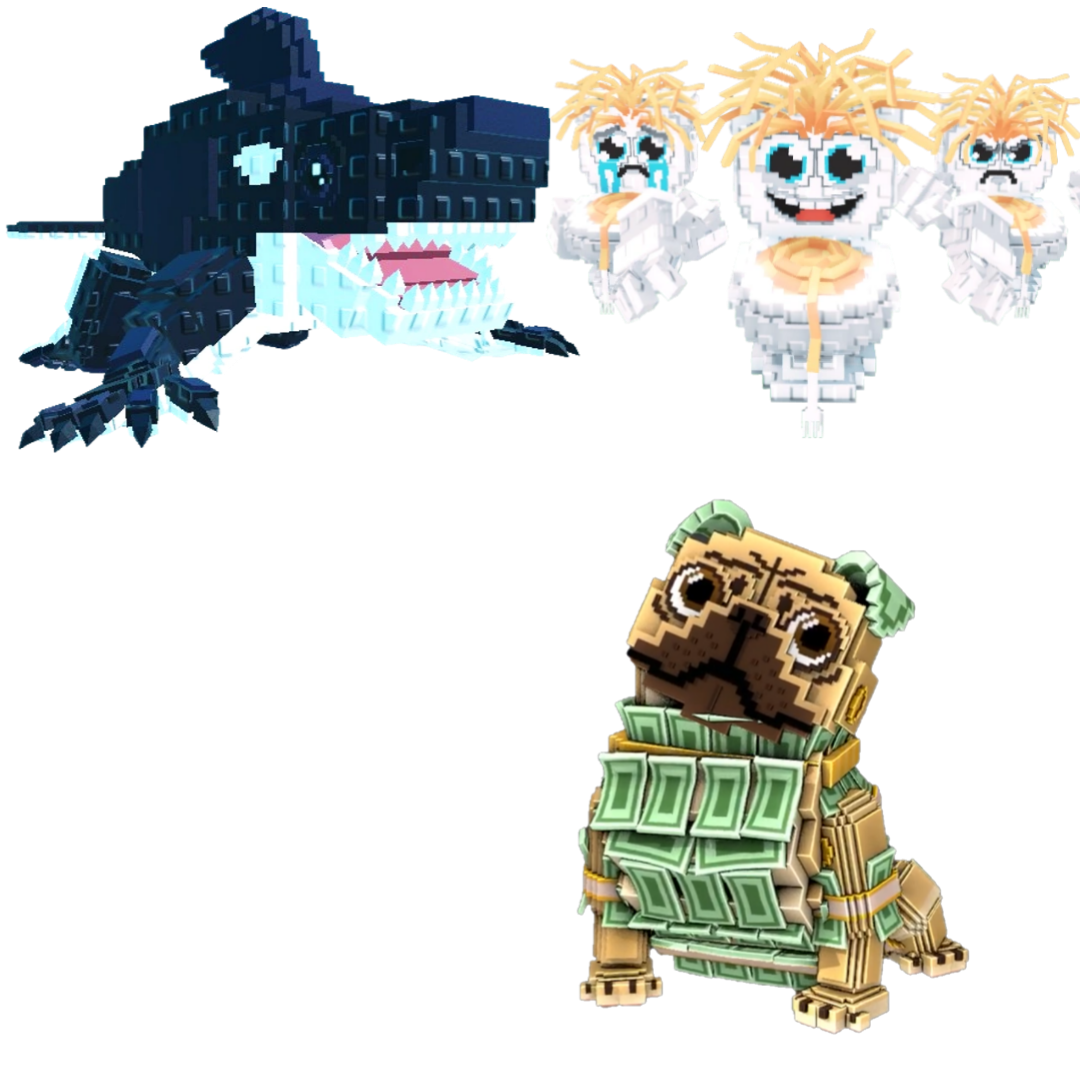 [BUNDLE] - 🐼 1x Orcaledon 🐼 1x Los Spaghettis 🐼 1x Money Money Puggy