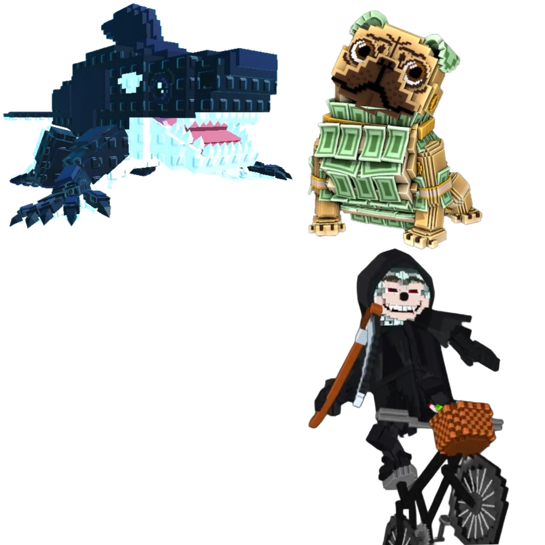 [BUNDLE] - 🐣 1x Orcaledon 🐣 1x Money Money Puggy 🐣 1x Mieteteira Bicicleteira