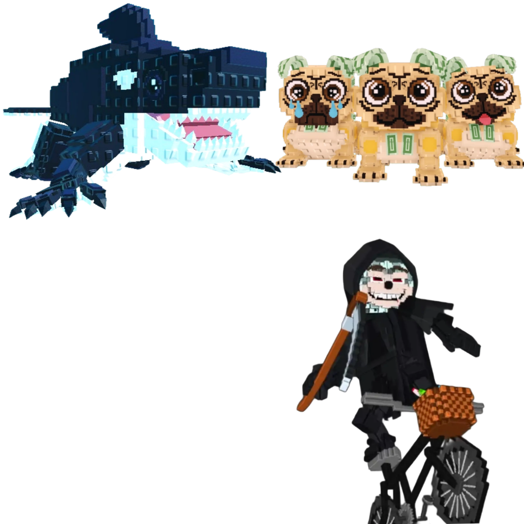 [BUNDLE] - 🧃 1x Orcaledon 🧃 1x Los Puggies 🧃 1x Mieteteira Bicicleteira