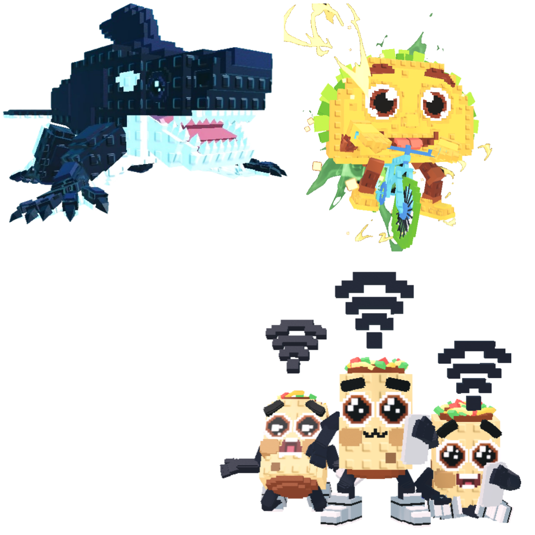 [BUNDLE] - 🥨 1x Orcaledon 🥨 1x Los Nooo My Hotspotsitos 🥨 1x Tacorita Bicicleta