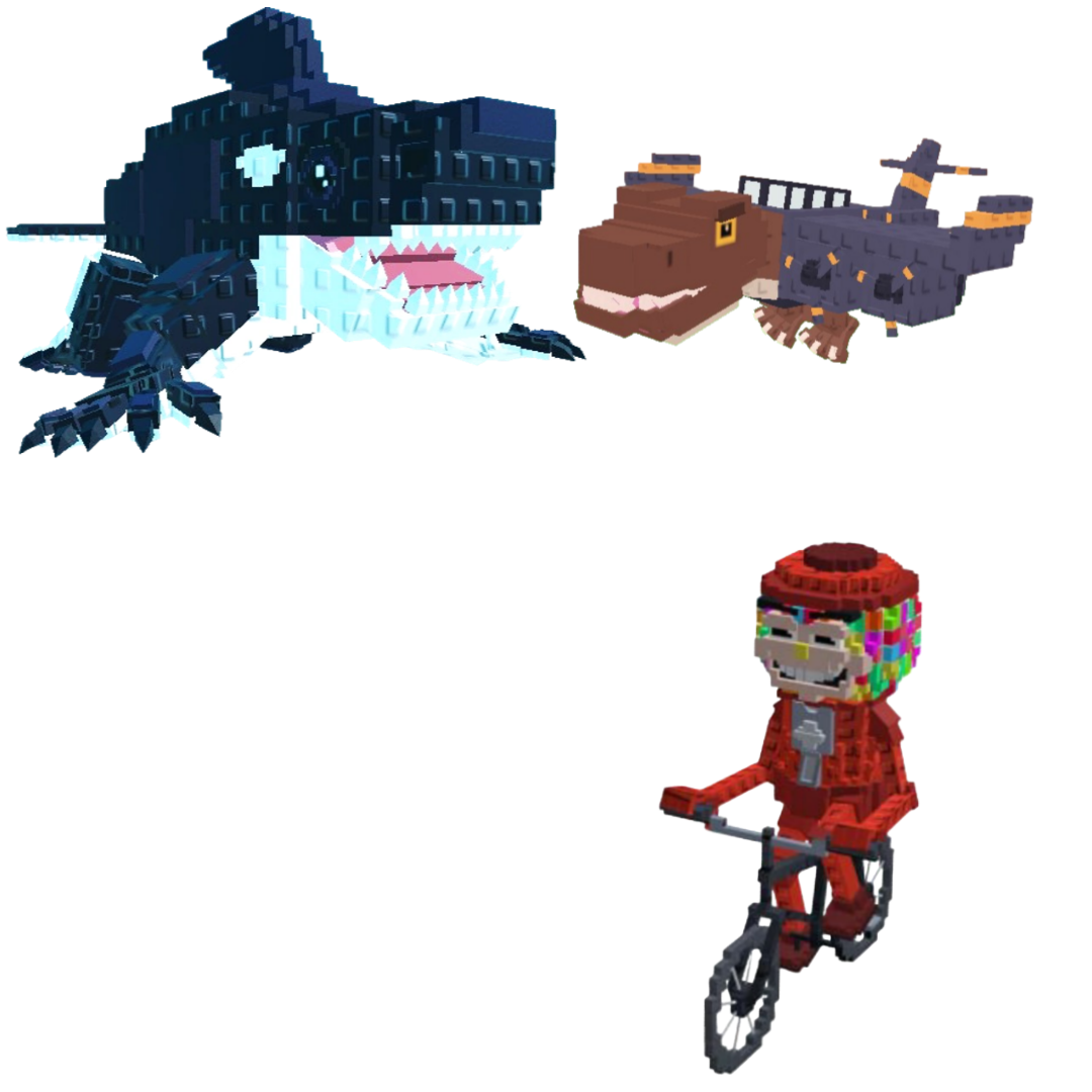 [BUNDLE] - 💐 1x Orcaledon 💐 1x Nuclearo Dinossauro 💐 1x Chicleteira Bicicleteira