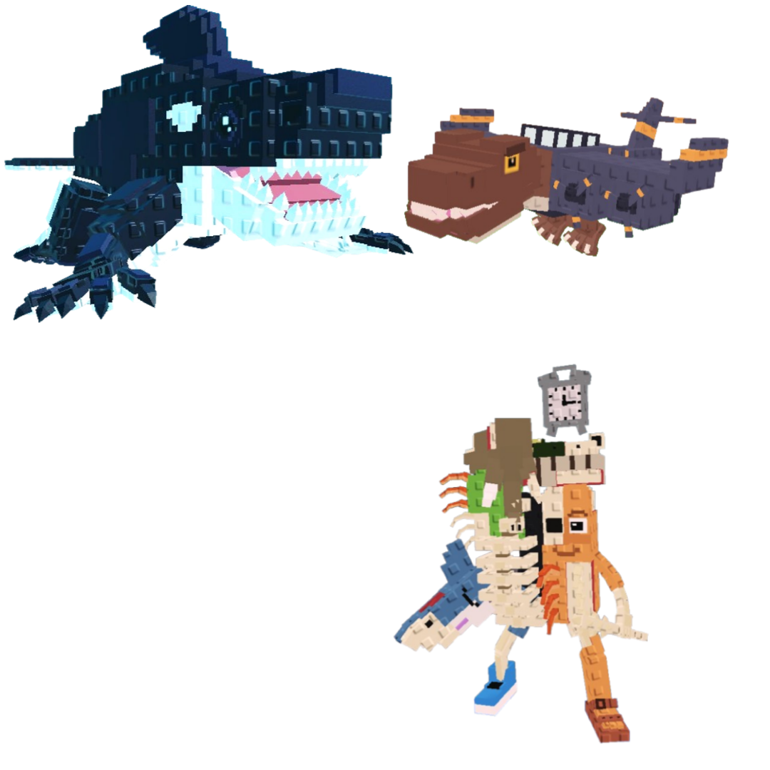 [BUNDLE] - 🌸 1x Orcaledon 🌸 1x Nuclearo Dinossauro 🌸 1x La Extinct Grande