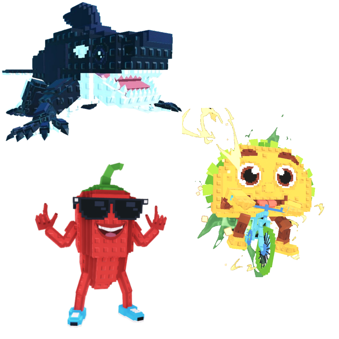 [BUNDLE] - 🌼 1x Orcaledon 🌼 1x Chillin Chili 🌼 1x Tacorita Bicicleta