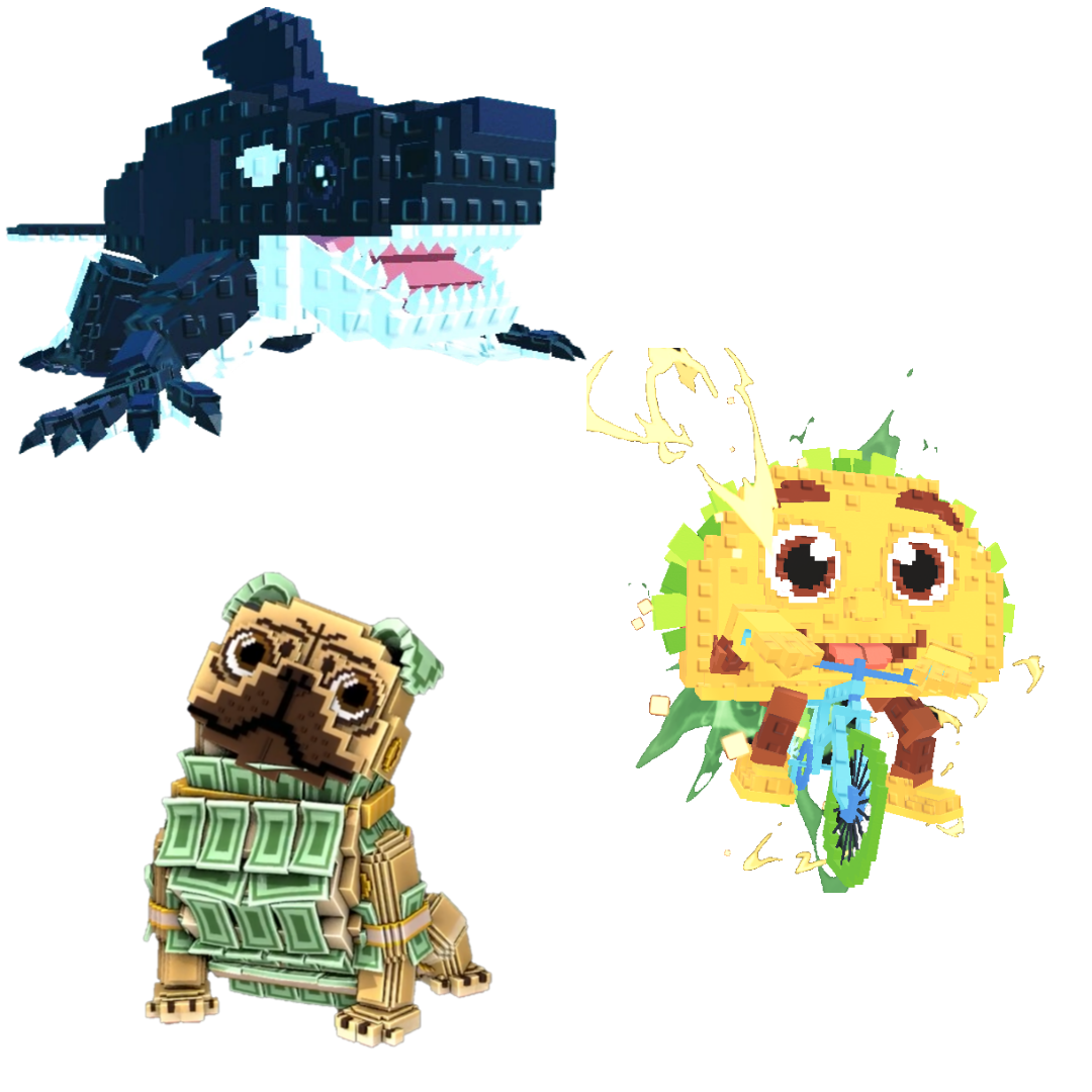 [BUNDLE] - 🌷 1x Orcaledon 🌷 1x Money Money Puggy 🌷 1x Tacorita Bicicleta
