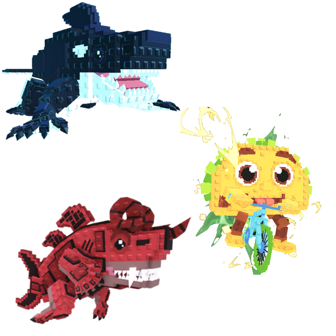 [BUNDLE] - 🌲 1x Orcaledon 🌲 1x Eviledon 🌲 1x Tacorita Bicicleta