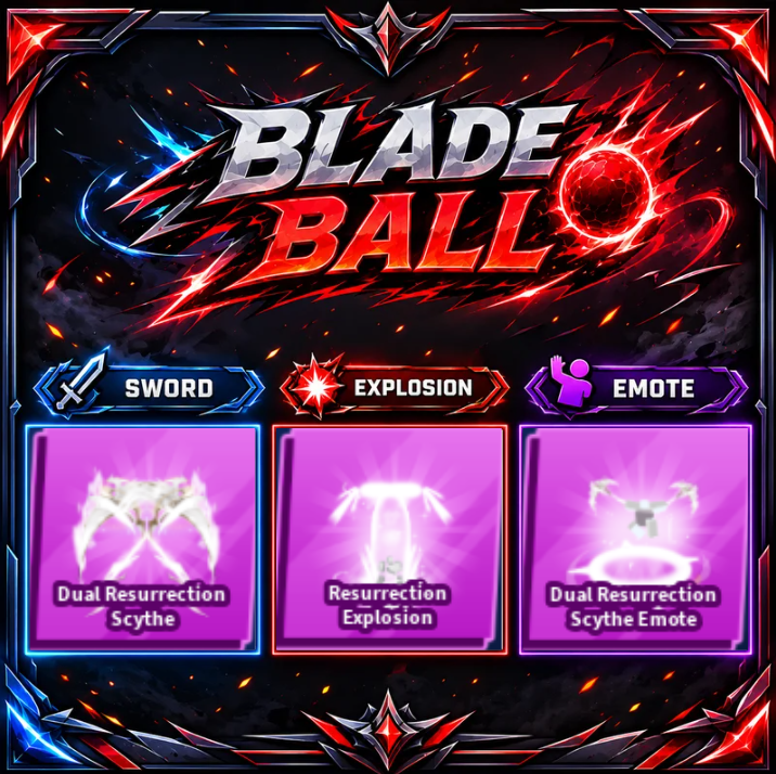 [ Limited Set ] Dual Resurrection Scythe + Explosion + Emote | FAST DELIVERY✅