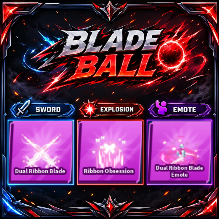 [ Limited Set ] Dual Ribbon Blade + Explosion + Emote | FAST DELIVERY✅