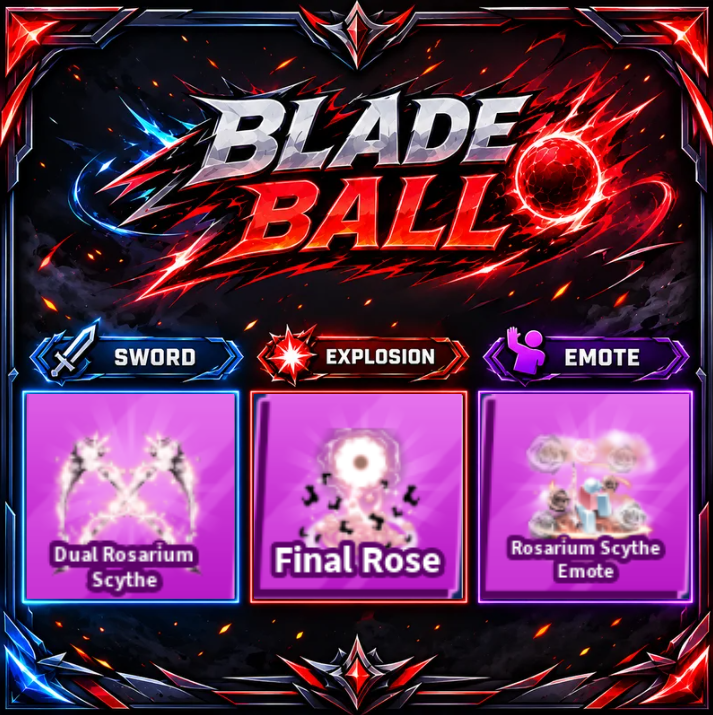 [ Limited Set ] Dual Rosarium Scythe + Explosion + Emote | FAST DELIVERY✅