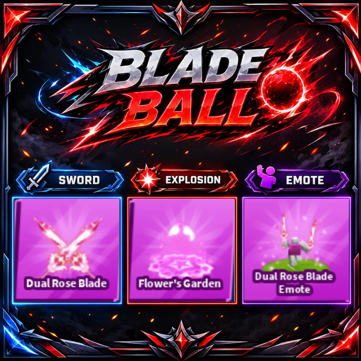 [ Limited Set ] Dual Rose Blade + Explosion + Emote | FAST DELIVERY✅