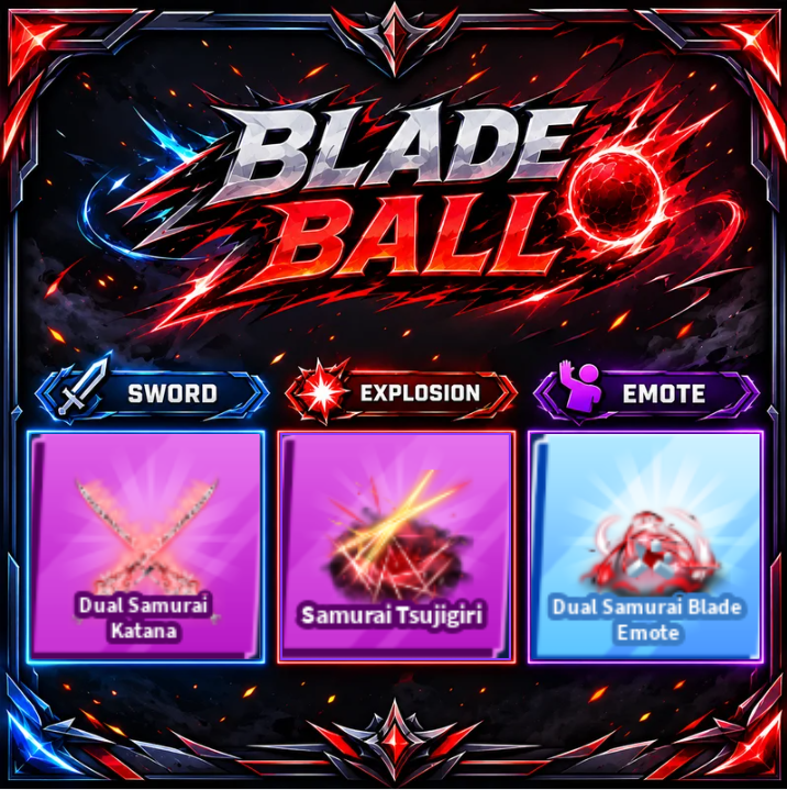 [ Limited Set ] Dual Samurai Katana + Explosion + Emote | FAST DELIVERY✅