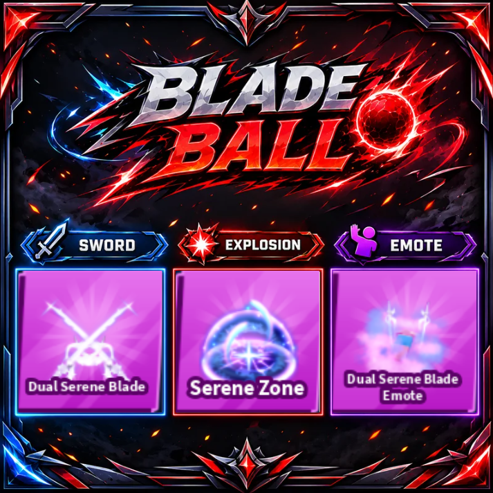 [ Limited Set ] Dual Serene Blade + Explosion + Emote | FAST DELIVERY✅