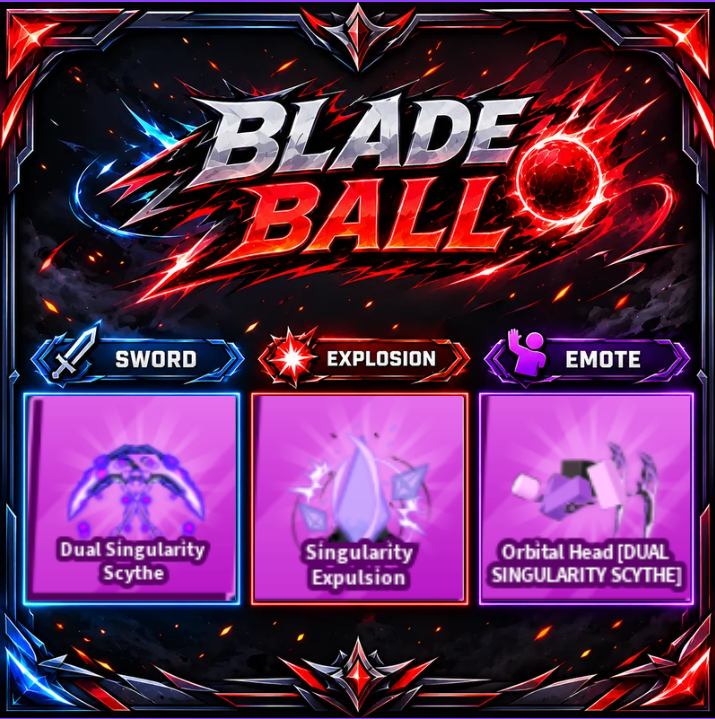 [ Limited Set ] Dual Singularity Scythe + Explosion + Emote | FAST DELIVERY✅