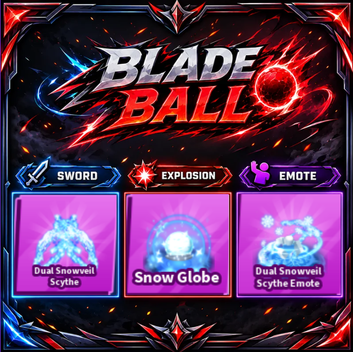 [ Limited Set ] Dual Snowveil Scythe + Explosion + Emote | FAST DELIVERY✅