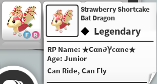 FR SSBD / FR STRAWBERRY SHORTCAKE BAT DRAGON - ADOPT ME / ADOPT ME!