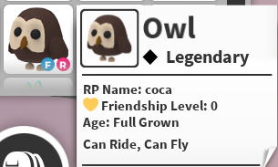 FR OWL - ADOPT ME / ADOPT ME!