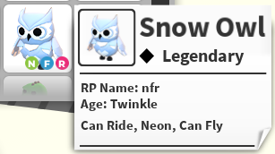 NFR SNOW OWL - ADOPT ME / ADOPT ME!