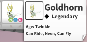 NFR GOLDHORN / GOLD HORN / GOLDEN HORN - ADOPT ME / ADOPT ME!