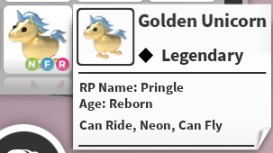 NFR GOLDEN UNICORN - ADOPT ME / ADOPT ME!