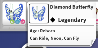 NFR DIAMOND BUTTERFLY - ADOPT ME / ADOPT ME!