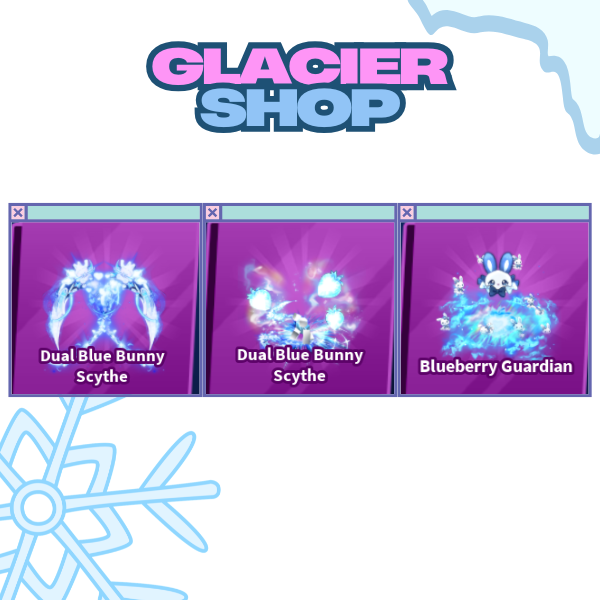 Dual Blue Bunny Scythe + Explosion + Emote ( Limited Set )