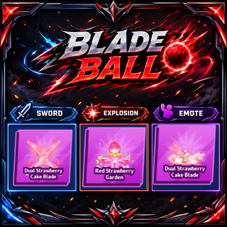 [ Limited Set ] Dual Strawberry Cake Blade + Explosion + Emote | FAST DELIVERY✅