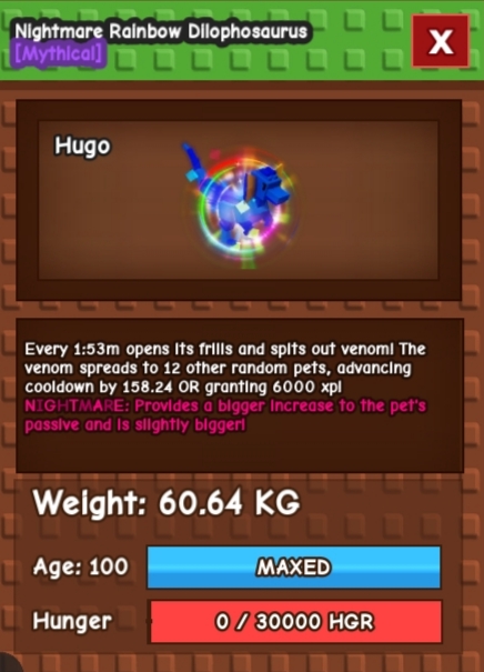 [Ready✅] Nightmare Rainbow Dilophosaurus 60kg++ | Age 100 & 60Kg++ | RBH Dilophosaurus | Rainbow Hatched Dilophosaurus | Huge Dilophosaurus | Dliophosaurus Rainbow Hatched