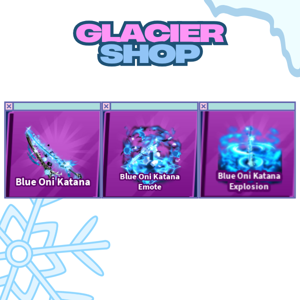 Blue Oni Katana + Explosion + Emote ( Limited Set )