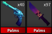 Palms Set ( 1x Gun+1x Knife ) | Murder Mystery 2 ⚡ Fast Delivery ⚡