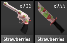 Strawberry Set ( x1 Gun + x1 Knife ) | Murder Mystery 2 ⚡ Fast Delivery ⚡