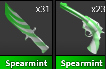 Spearmint Set ( x1 Knife + x1 Gun ) | Murder Mystery 2 ⚡ Fast Delivery ⚡