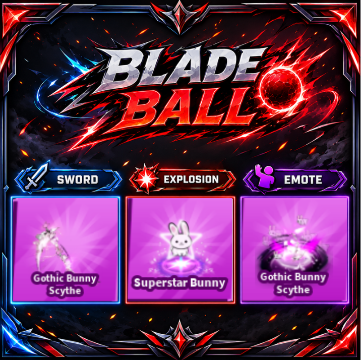 [ Limited Set ] Gothic Bunny Scythe + Explosion + Emote | FAST DELIVERY✅
