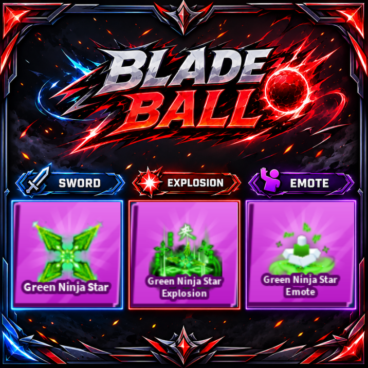 [ Limited Set ] Green Ninja Star + Explosion + Emote | FAST DELIVERY✅