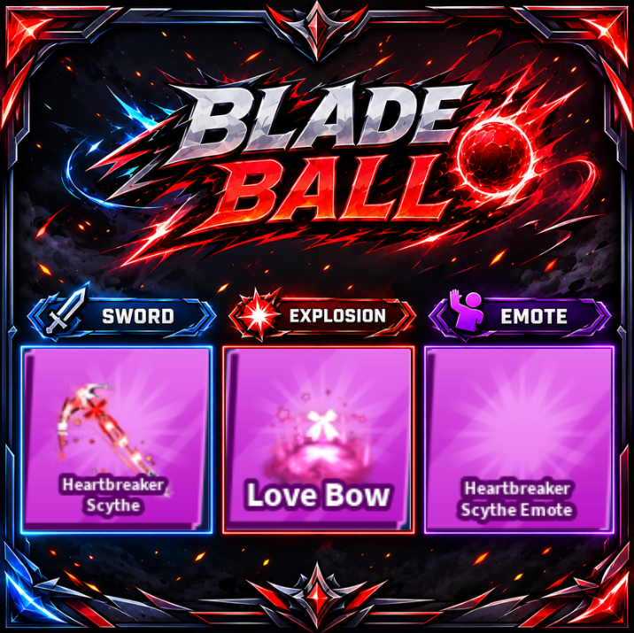 [ Limited Set ] Hearhbreaker Scythe + Explosion + Emote | FAST DELIVERY✅