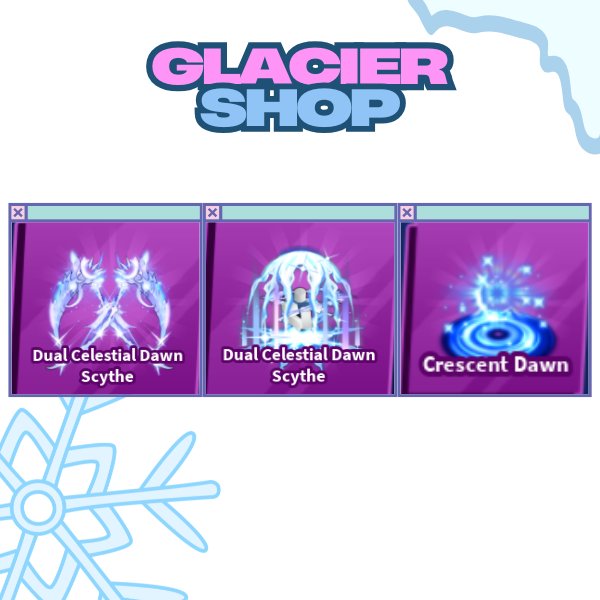 Dual Celestial Dawn Scythe + Explosion + Emote ( Limited Set )