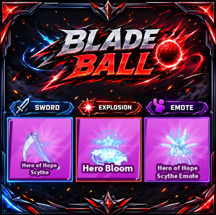 [ Limited Set ] Hero Of Hope Scythe + Explosion + Emote | FAST DELIVERY✅