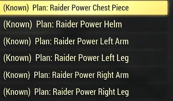 [ Xbox ] Plan: Raider Power Armor Set (instant delivery)