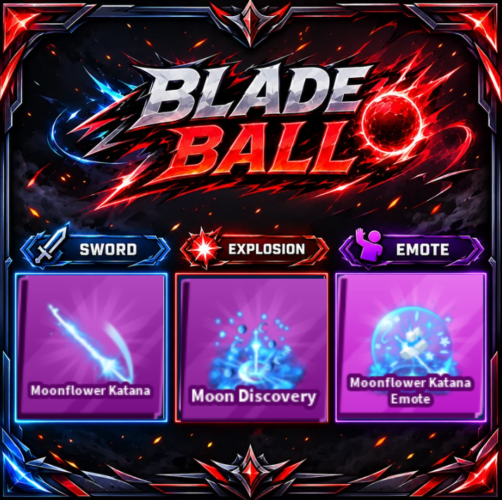 [ Limited Set ] Moonflower Katana + Explosion + Emote | FAST DELIVERY✅