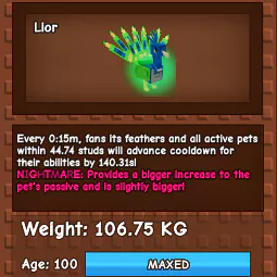 Nightmare Peacock +106kg 15s CD