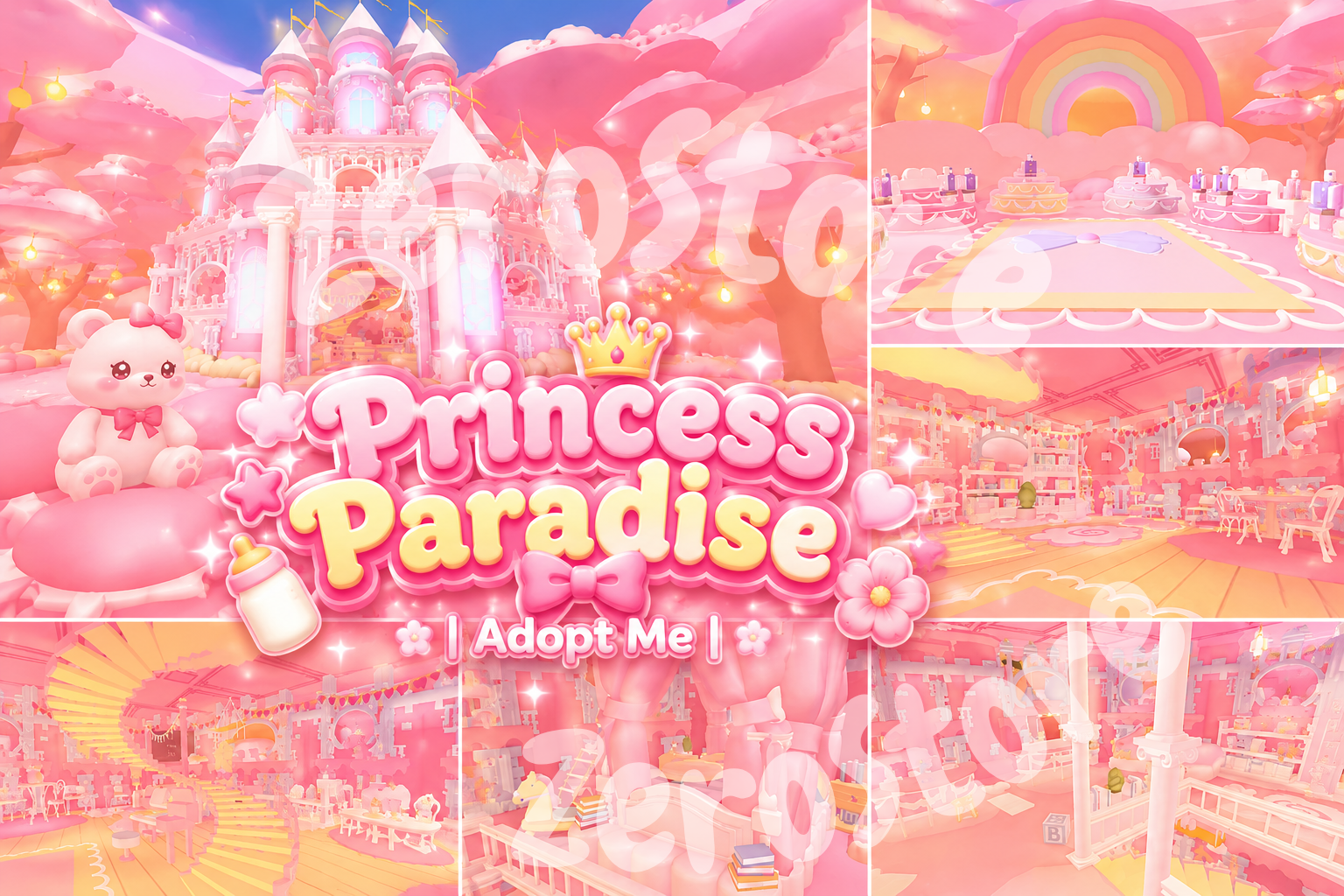 ⋆｡‧˚ʚ Princess Paradise Theme House 🌸 Adopt Me ݁ ɞ˚‧｡⋆